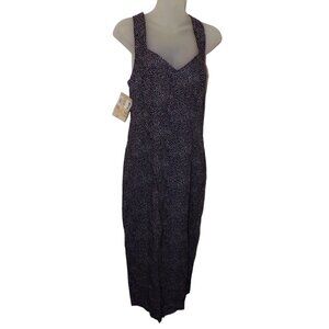 NWT Vintage 90's ELISSE Criss-Cross Back Long‎ Dress Polka Dot Rayon sz 9/10